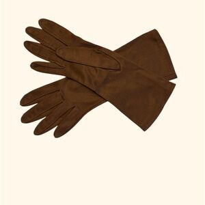 Vintage 1950’s Complexion brown cotton dress gloves by HANSON size 6.5